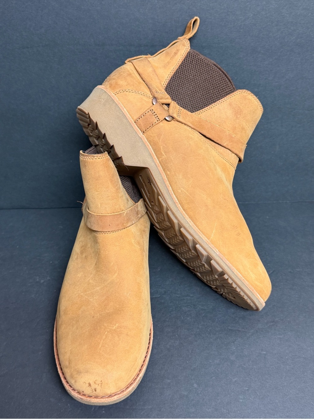 Teva De La Vina Dos Womens 10 Tan  Leather Chelsea Ankle Boots Harness Pull On - Picture 3 of 9